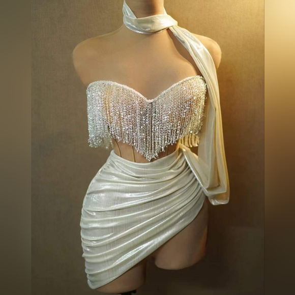 Crystalized bridal bodice dress - Picture 3 of 9